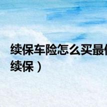 续保车险怎么买最便宜（续保）