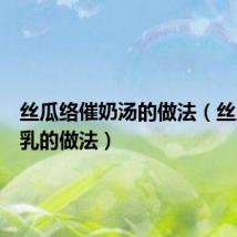 丝瓜络催奶汤的做法(丝瓜络通乳的做法)