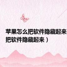 苹果怎么把软件隐藏起来(怎么把软件隐藏起来)