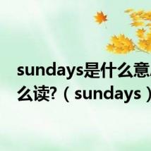 sundays是什么意思?怎么读?(sundays)
