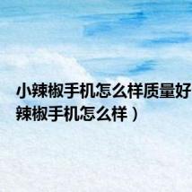 小辣椒手机怎么样质量好么(小辣椒手机怎么样)