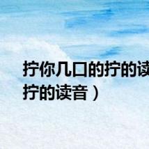 拧你几口的拧的读音(拧的读音)