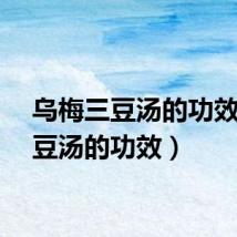 乌梅三豆汤的功效（三豆汤的功效）