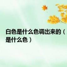 白色是什么色调出来的(月白色是什么色)