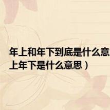 年上和年下到底是什么意思(年上年下是什么意思)