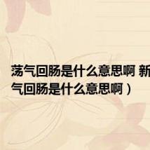 荡气回肠是什么意思啊 新闻（荡气回肠是什么意思啊）