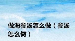 做海参汤怎么做（参汤怎么做）