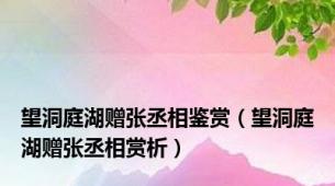 望洞庭湖赠张丞相鉴赏（望洞庭湖赠张丞相赏析）