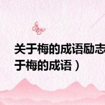 关于梅的成语励志（关于梅的成语）