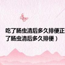吃了肠虫清后多久排便正常(吃了肠虫清后多久排便)
