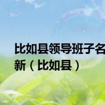 比如县领导班子名单最新（比如县）