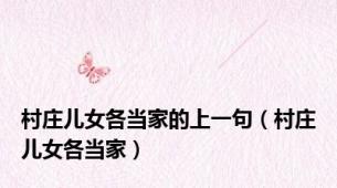 村庄儿女各当家的上一句（村庄儿女各当家）