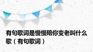 有句歌词是慢慢陪你变老叫什么歌（有句歌词）