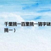 千里挑一百里挑一猜字谜（千里挑一）