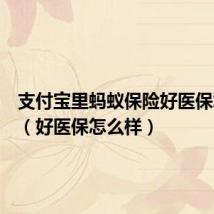 支付宝里蚂蚁保险好医保怎么样(好医保怎么样)