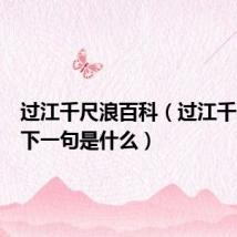 过江千尺浪百科(过江千尺浪的下一句是什么)