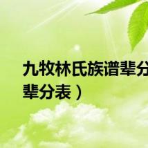 九牧林氏族谱辈分表（辈分表）