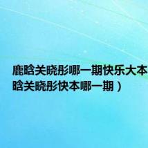 鹿晗关晓彤哪一期快乐大本营（鹿晗关晓彤快本哪一期）