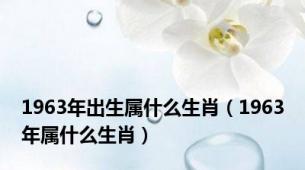 1963年出生属什么生肖（1963年属什么生肖）