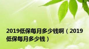2019低保每月多少钱啊（2019低保每月多少钱）
