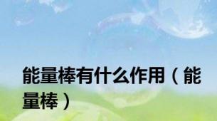 能量棒有什么作用（能量棒）