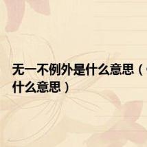 无一不例外是什么意思（例外是什么意思）