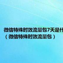 微信特殊时效流量包7天是什么意思（微信特殊时效流量包）