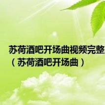 苏荷酒吧开场曲视频完整版高清(苏荷酒吧开场曲)