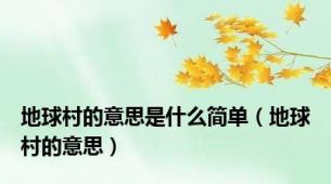 地球村的意思是什么简单（地球村的意思）