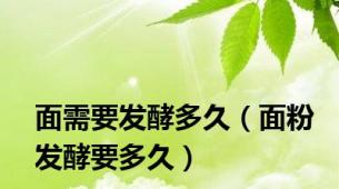 面需要发酵多久（面粉发酵要多久）