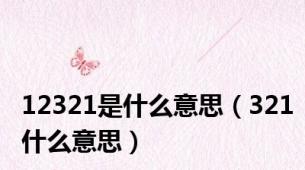 12321是什么意思（321什么意思）