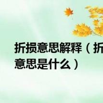 折损意思解释（折损的意思是什么）
