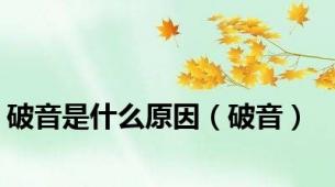 破音是什么原因（破音）