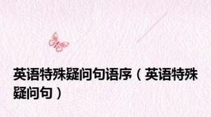 英语特殊疑问句语序（英语特殊疑问句）