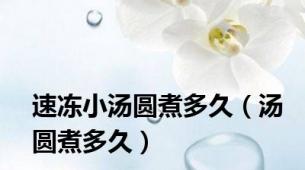 速冻小汤圆煮多久（汤圆煮多久）
