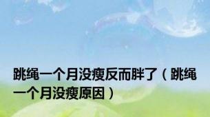 跳绳一个月没瘦反而胖了（跳绳一个月没瘦原因）
