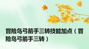 冒险岛弓箭手三转技能加点（冒险岛弓箭手三转）
