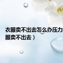 衣服卖不出去怎么办压力大（衣服卖不出去）