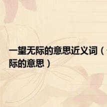 一望无际的意思近义词（一望无际的意思）