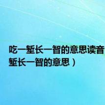 吃一堑长一智的意思读音(吃一堑长一智的意思)