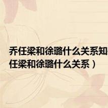 乔任梁和徐璐什么关系知乎(乔任梁和徐璐什么关系)