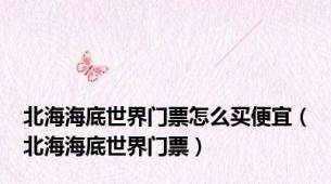 北海海底世界门票怎么买便宜（北海海底世界门票）