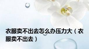 衣服卖不出去怎么办压力大（衣服卖不出去）