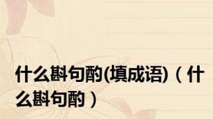 什么斟句酌(填成语)（什么斟句酌）