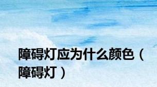 障碍灯应为什么颜色（障碍灯）
