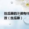 丝瓜藤的汁液有什么功效（丝瓜藤）
