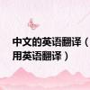 中文的英语翻译（中文用英语翻译）