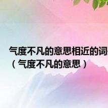 气度不凡的意思相近的词是什么（气度不凡的意思）