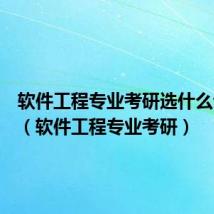 软件工程专业考研选什么专业好(软件工程专业考研)
