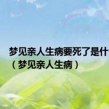 梦见亲人生病要死了是什么意思(梦见亲人生病)